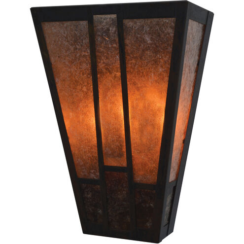 Asheville 2 Light 8 inch Mission Brown ADA Wall Mount Wall Light in Rain Mist