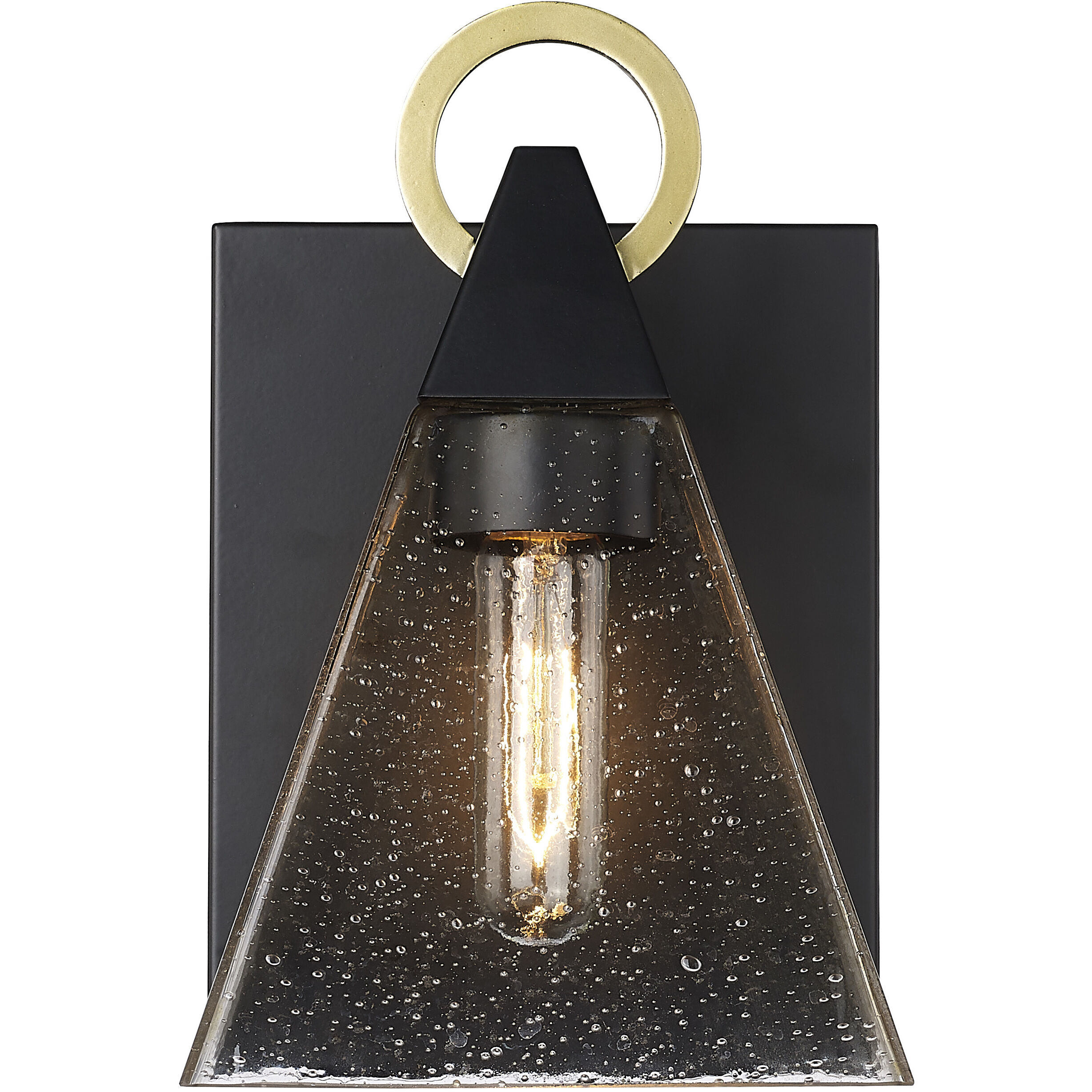 Dewitt 1 Light 10.5 inch Matte Black with Gold accent Exterior Wall Lantern