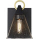 Dewitt 1 Light 10.5 inch Matte Black with Gold accent Exterior Wall Lantern