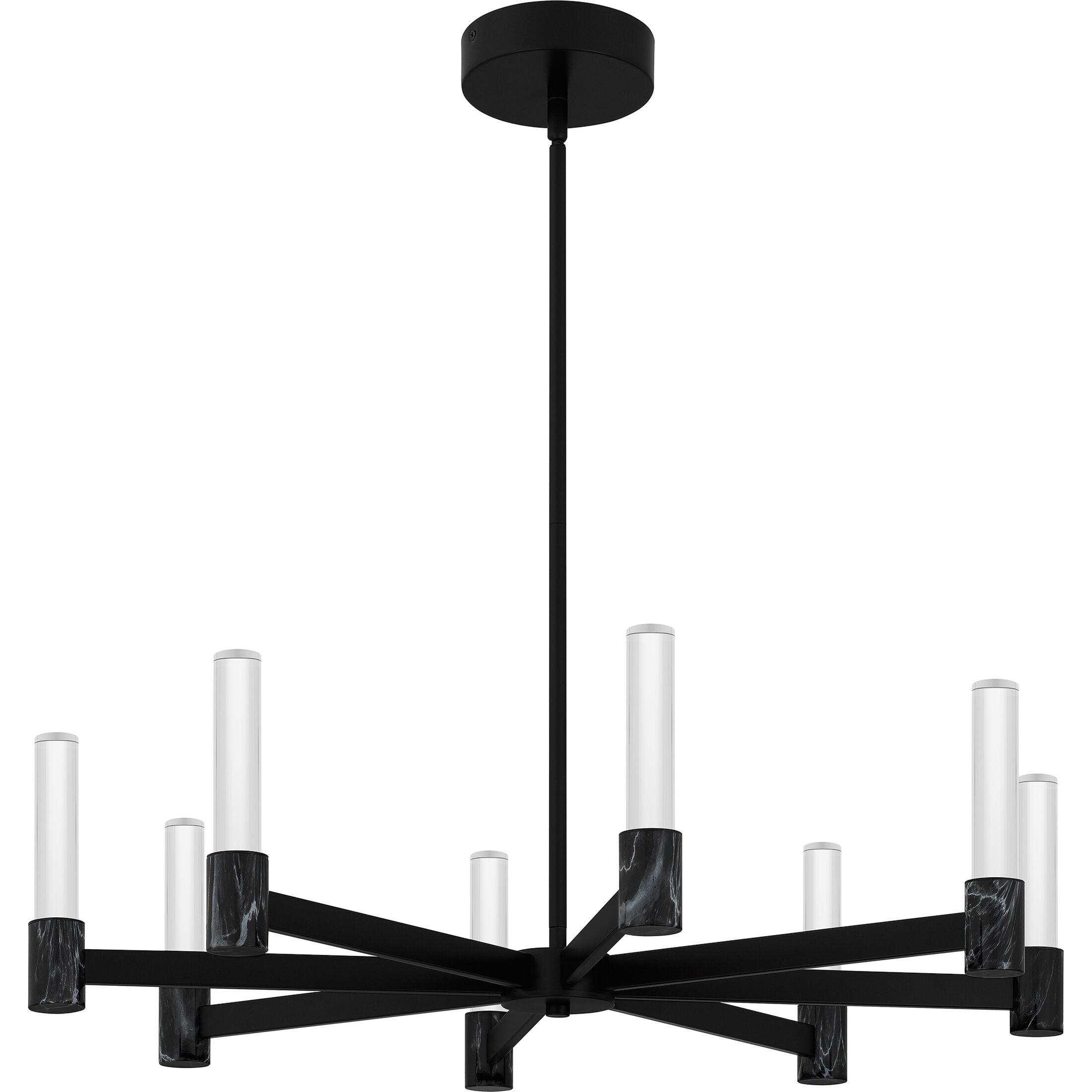 Adler 30 inch Matte Black Chandelier Ceiling Light