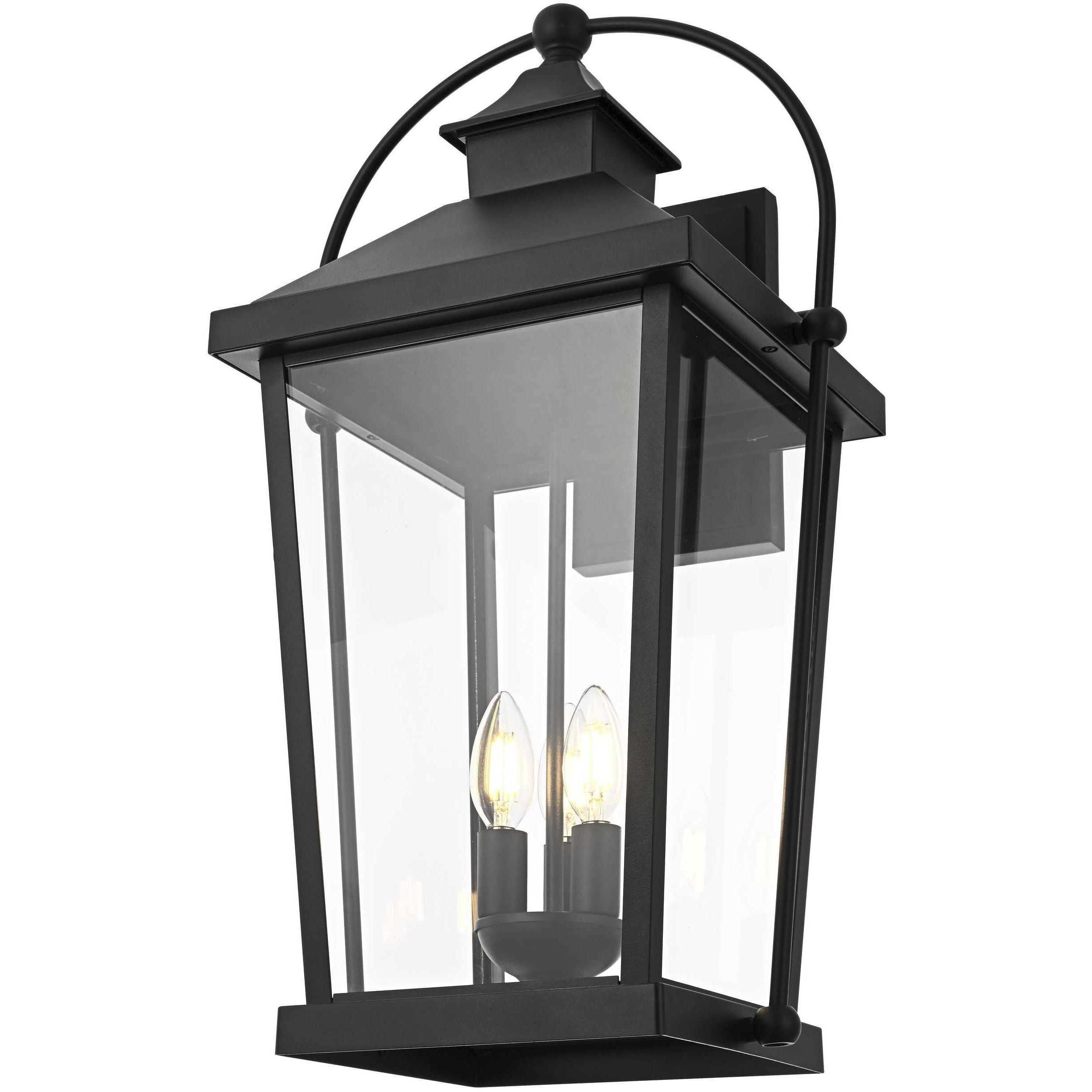 Luz 3 Light 24 inch Black Outdoor Wall Sconce