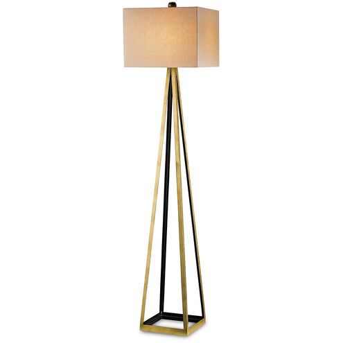 Bel Mondo 70 inch 150 watt Contemporary Gold Leaf/Satin Black Floor Lamp Portable Light