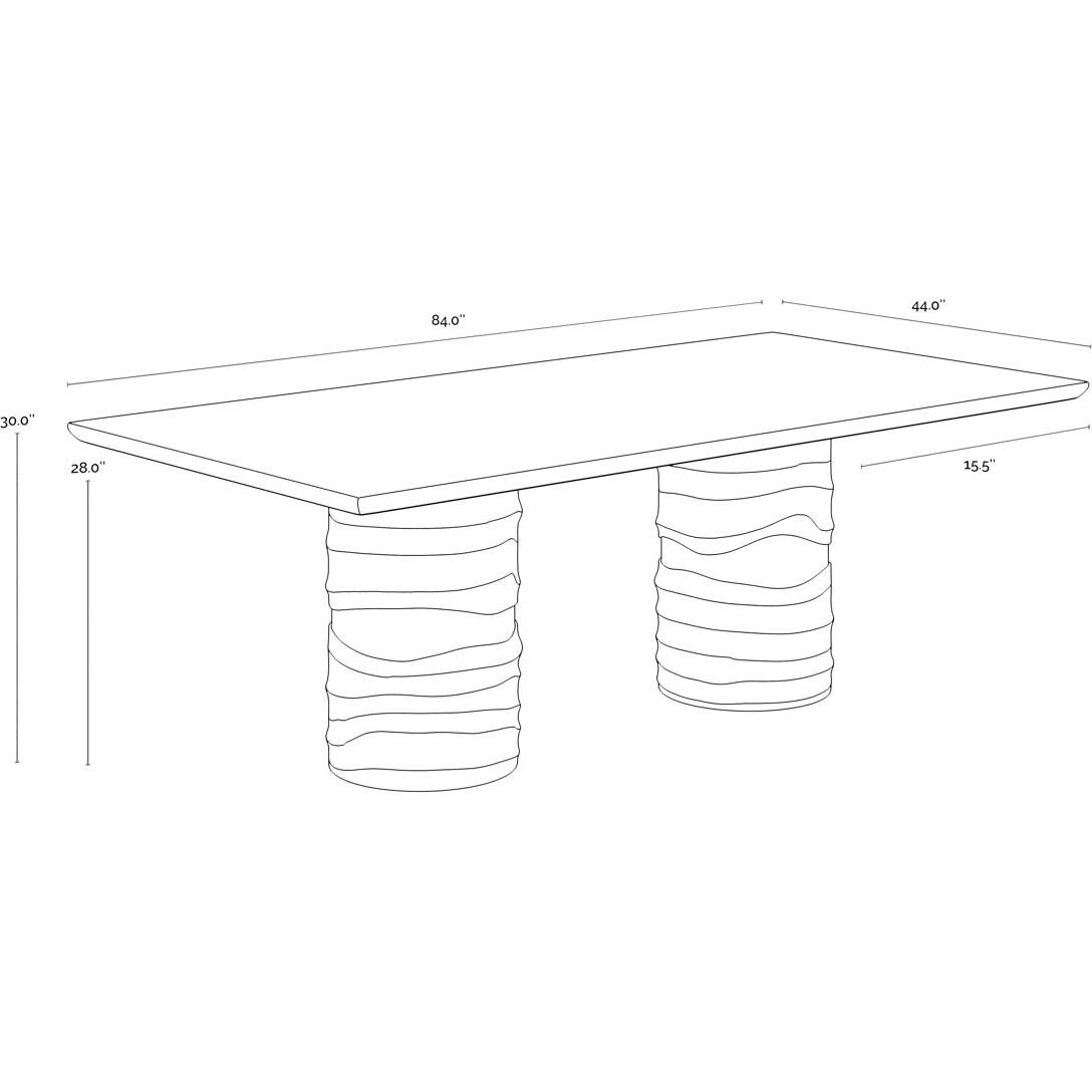 Alanya 84 X 44 inch Cream Outdoor Dining Table