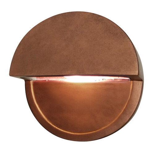 Ambiance LED 8 inch Hammered Brass ADA Wall Sconce Wall Light, Closed Top Fixture, Dome