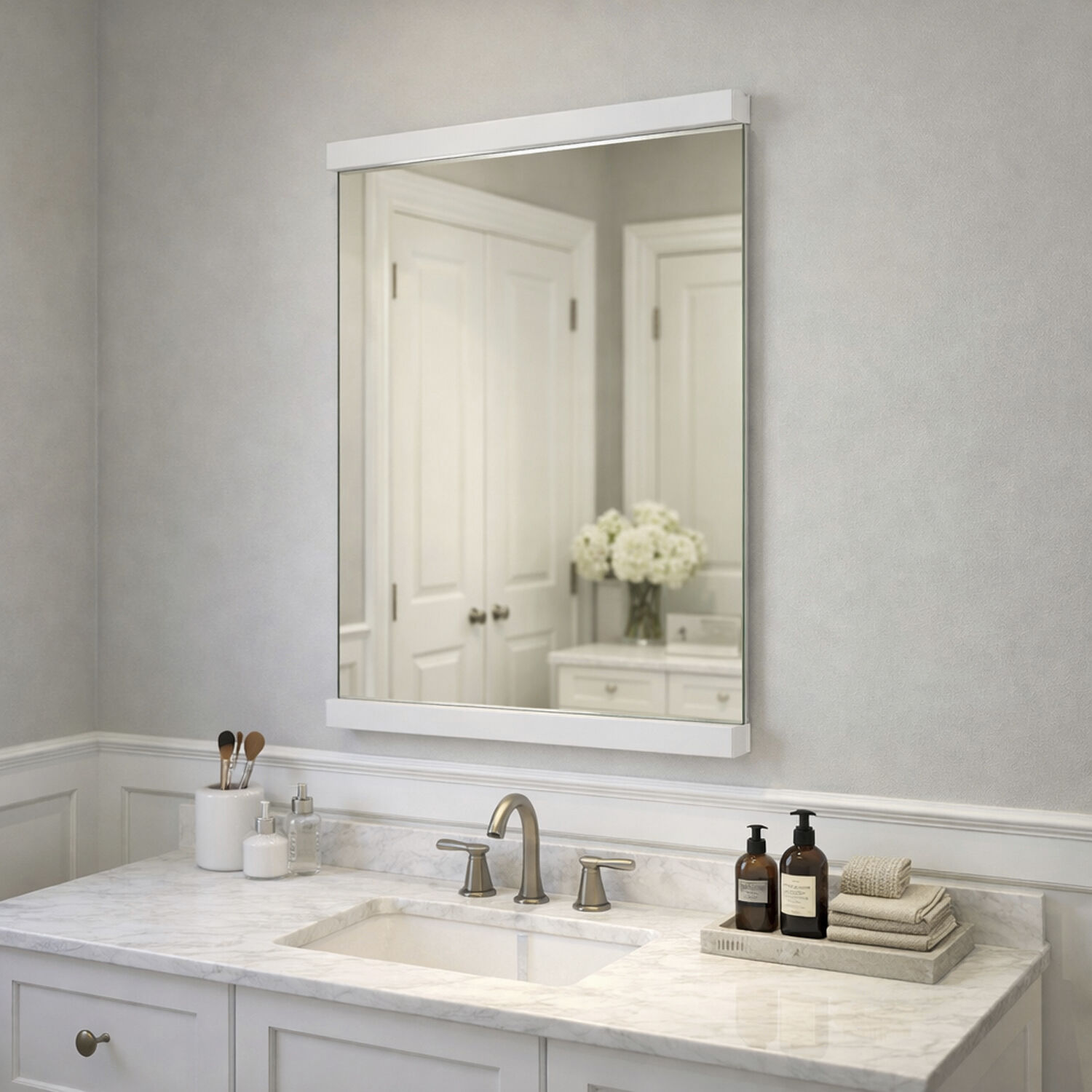 Luminance 32.75 X 24 inch Polished Chrome LED Wall Mirror