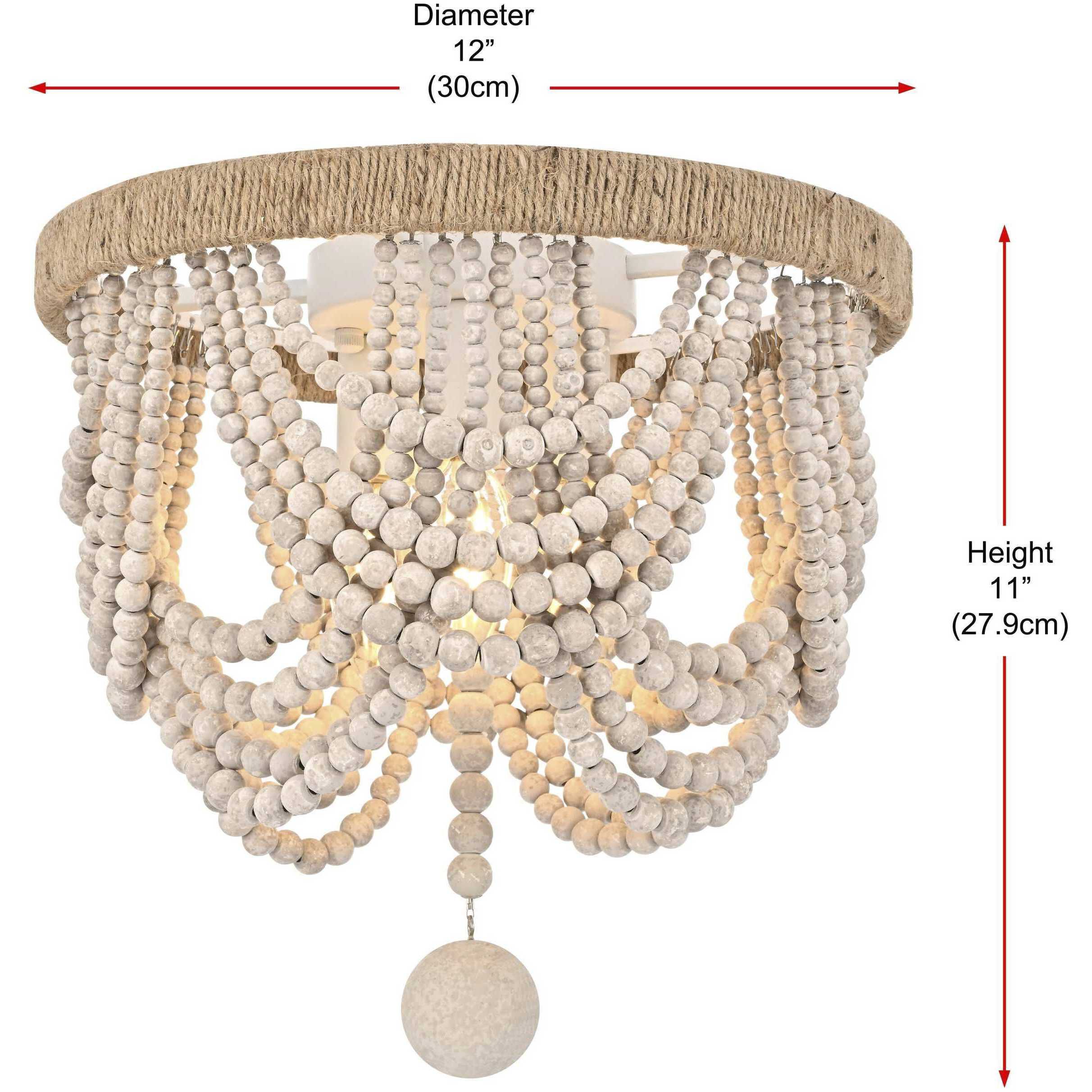 Jolie 3 Light 12 inch Antique White Flush Mount Ceiling Light