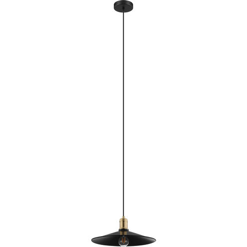 Bridport 1 Light 14.2 inch Black and Gold Pendant Ceiling Light