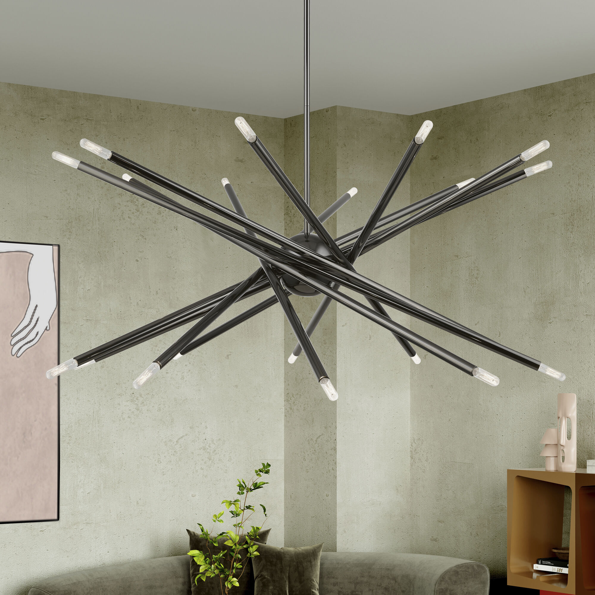 Soho 20 Light 38 inch Black Chrome Chandelier Ceiling Light, Large