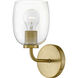 Percy LED 7.25 inch Lacquered Brass Bath Light Wall Light