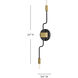 Austen 2 Light 5.25 inch Black with Lacquered Brass Sconce Wall Light