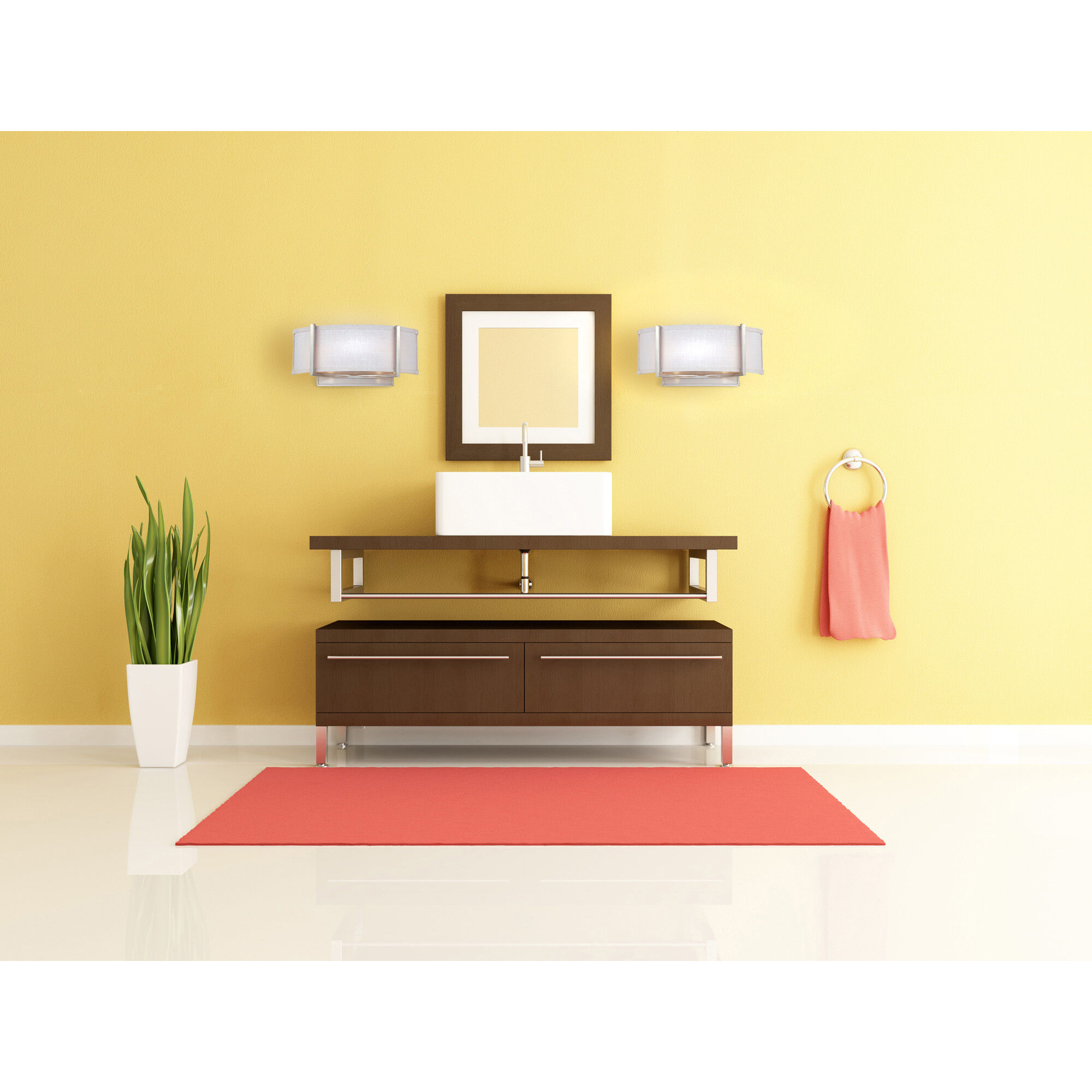 Gemini 2 Light 16 inch Brushed Nickel Wall Sconce Wall Light