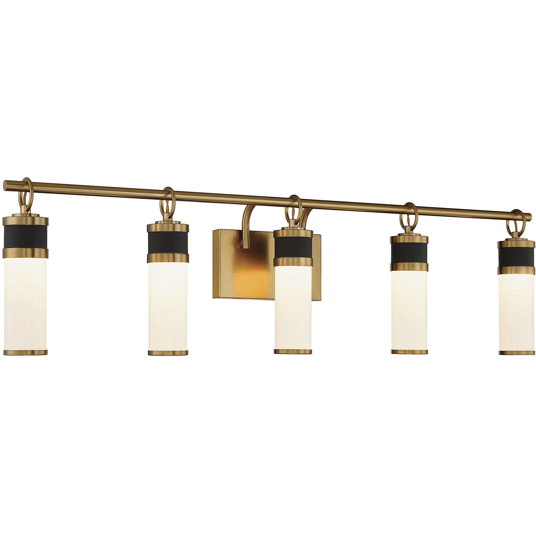 Abel LED 39 inch Black with Warm Brass Accents Bathroom Vanity Light Wall Light