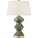 Chapman & Myers Weller 26.5 inch 150 watt Shellish Kiwi Table Lamp Portable Light in Linen