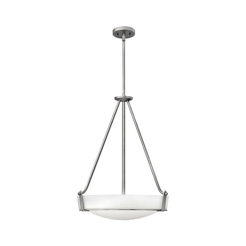 Hathaway LED 21 inch Antique Nickel Pendant Ceiling Light in Etched White