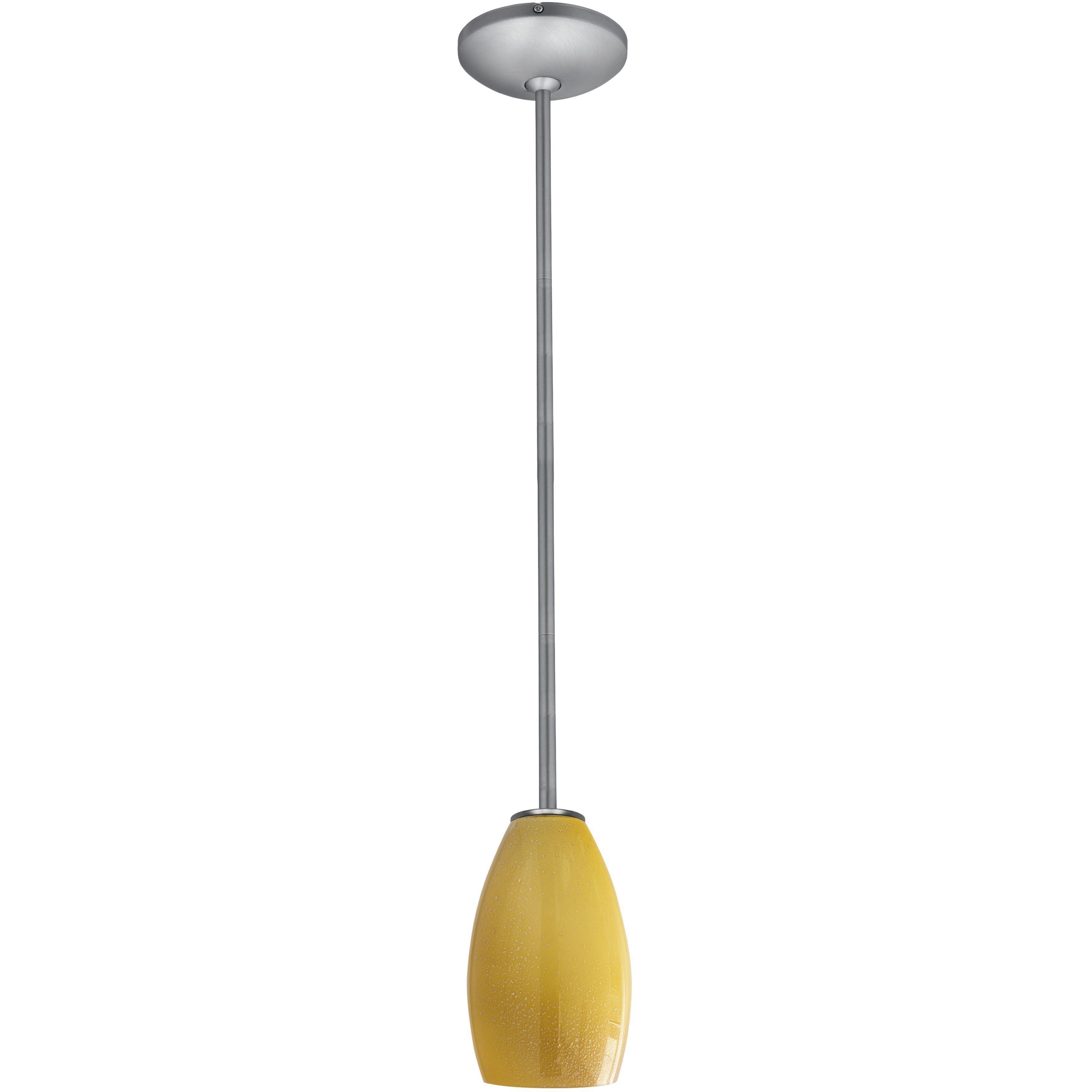 Champagne LED 5 inch Brushed Steel Pendant Ceiling Light in Maya