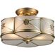 Preston 2 Light 14 inch Brushed Brass Semi Flush Mount Ceiling Light