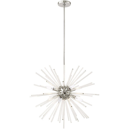 Utopia 8 Light 26 inch Polished Chrome Pendant Chandelier Ceiling Light