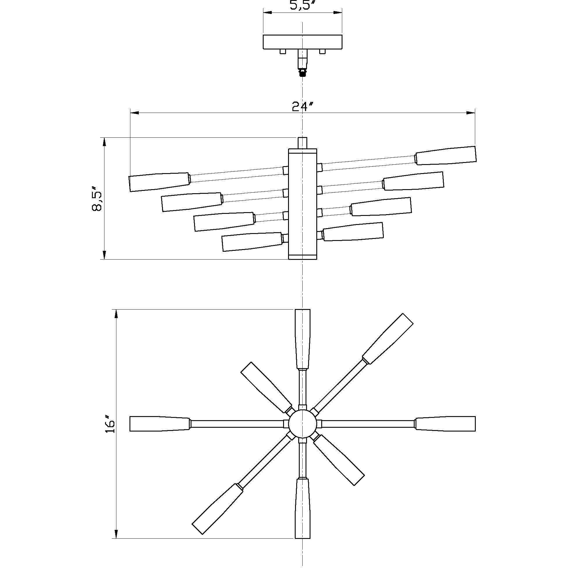 Ascension 8 Light 16 inch Chrome Chandelier Ceiling Light