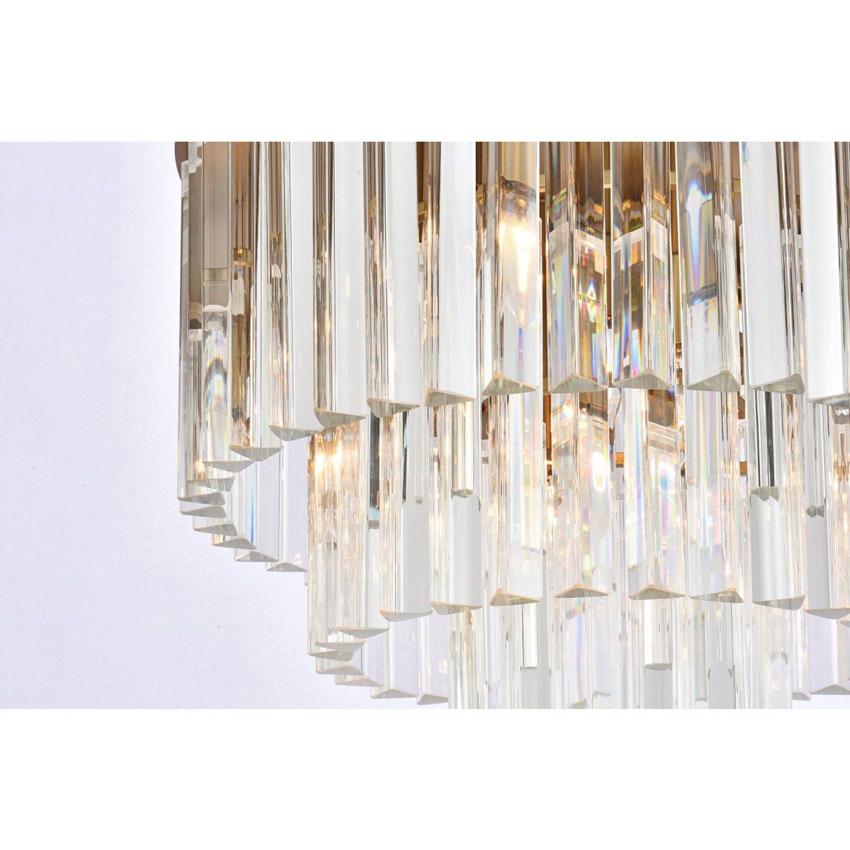 Sydney 9 Light 20 inch Satin Gold Flush Mount Ceiling Light in Clear