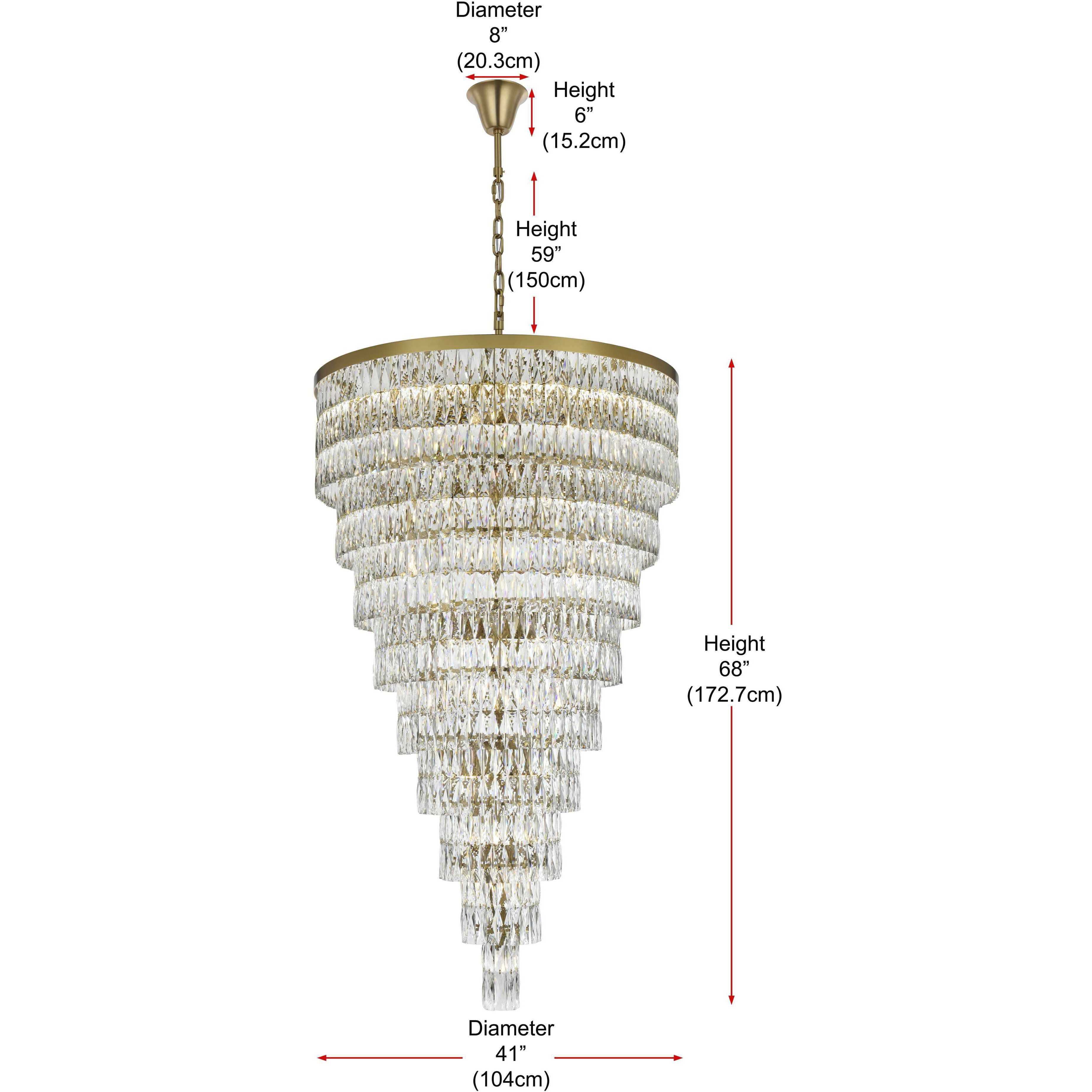 Josephine 61 Light 41 inch Satin Gold Chandelier Ceiling Light