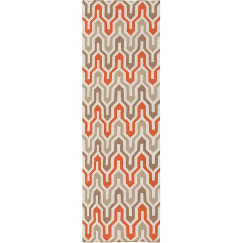 Fallon 96 X 30 inch Bright Orange, Taupe, Cream, Camel Rug