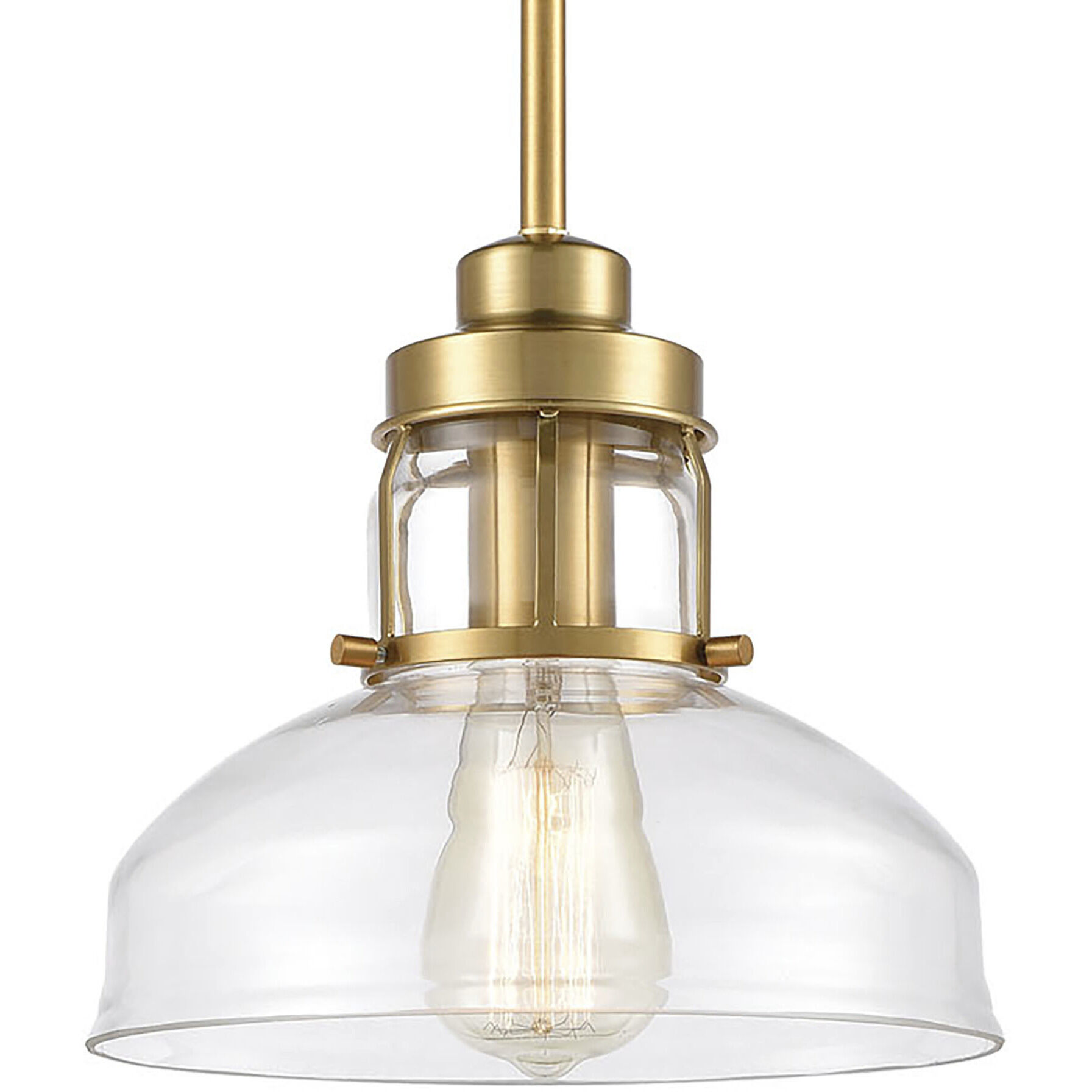 Manhattan Boutique 1 Light 9 inch Brushed Brass Mini Pendant Ceiling Light