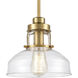 Manhattan Boutique 1 Light 9 inch Brushed Brass Mini Pendant Ceiling Light