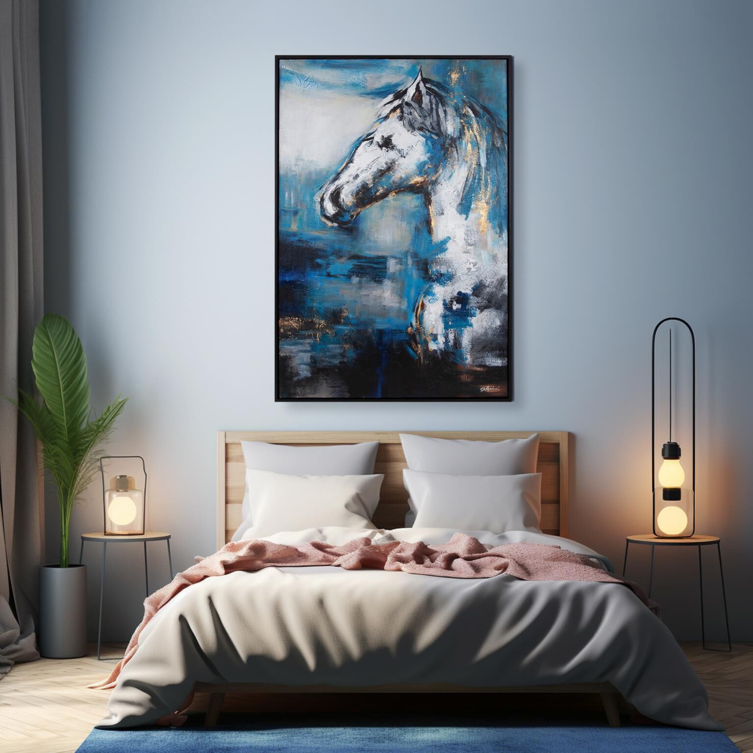 Thoroughbred 61.75 X 41.75 inch Hand Painted Canvas