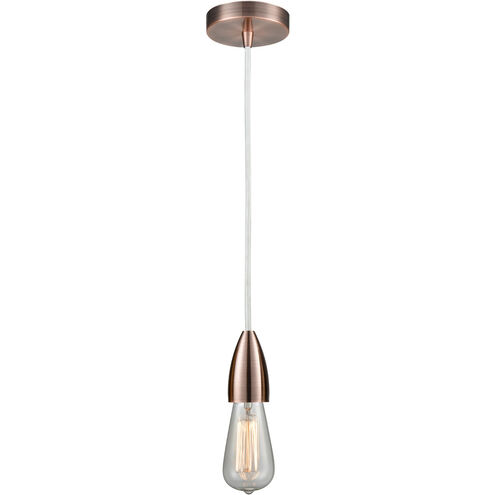 Fairchild Bare Bulb 1 Light 2 inch Antique Copper Mini Pendant Ceiling Light in White, Fairchild