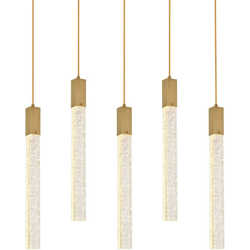 Weston 5 Light 36 inch Satin Gold Pendant Ceiling Light