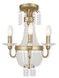 Valentina 3 Light 15 inch Hand Applied Winter Gold Convertible Mini Chandelier/Ceiling Mount Ceiling Light