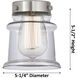 Small Canton 30 inch 3.5 watt Satin Nickel Swing Arm Wall Light in Brushed Satin Nickel, Seedy Glass, Franklin Restoration
