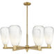 Brookhaven Almond 6 Light 23.88 inch Brushed Brass Chandelier Ceiling Light in Opal Glass
