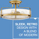 Harper 3 Light 18 inch Heritage Brass Indoor Semi-Flush Mount Ceiling Light in Clear Seedy