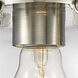 Nouveau Bellmont 1 Light 6 inch Brushed Satin Nickel Semi-Flush Mount Ceiling Light in Clear Glass, Nouveau
