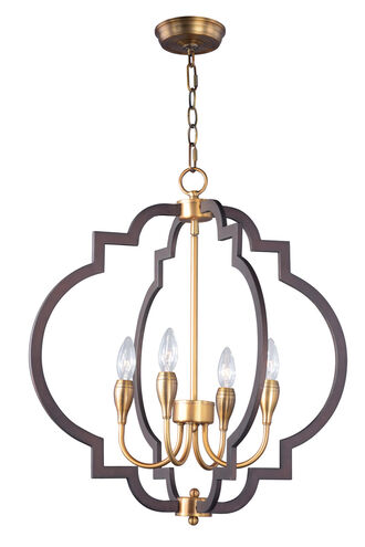 Crest 4 Light 22 inch Oil Rubbed Bronze/Antique Brass Chandelier Ceiling Light