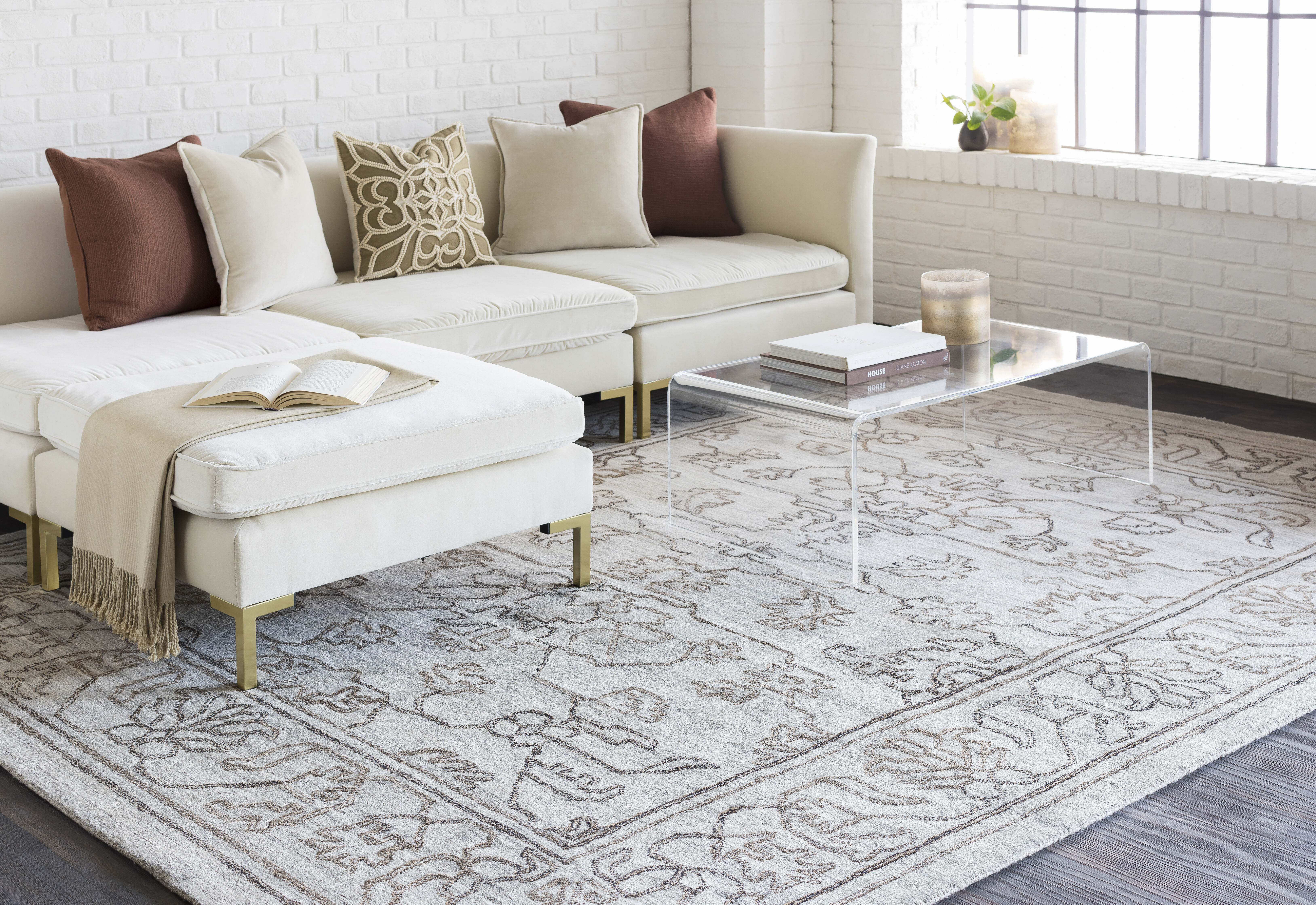 Hightower 72 X 48 inch Cream Rug in 4 X 6, Rectangle