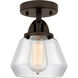 Nouveau 2 Fulton LED 6.75 inch Oil Rubbed Bronze Semi-Flush Mount Ceiling Light in Clear Glass