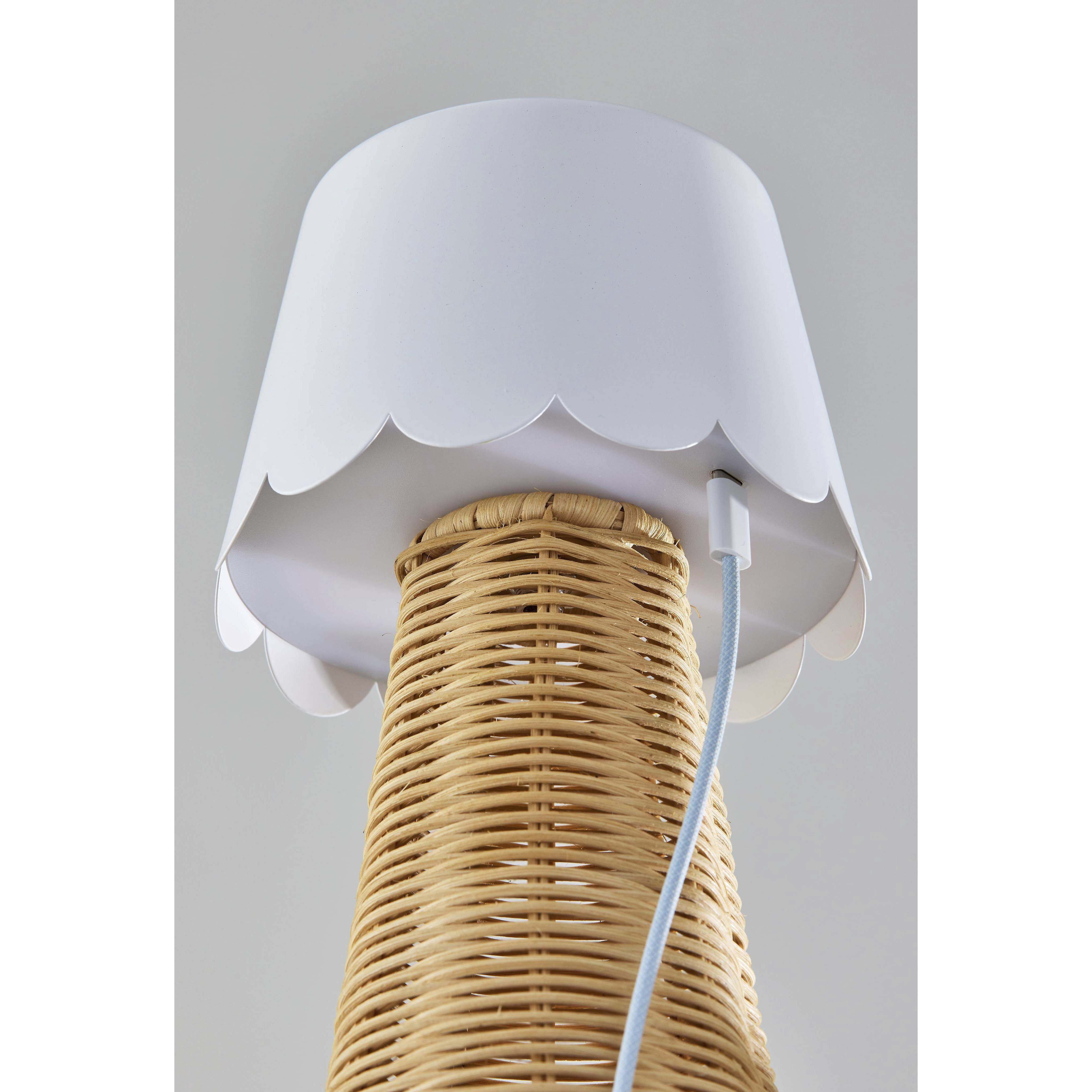 Tory 9.75 inch 2.00 watt White and Rattan Cordless Table Lamp Portable Light