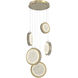 Iris LED 20 inch Gilded Brass with Ash Multi-Pendant Ceiling Light in 3000K LED