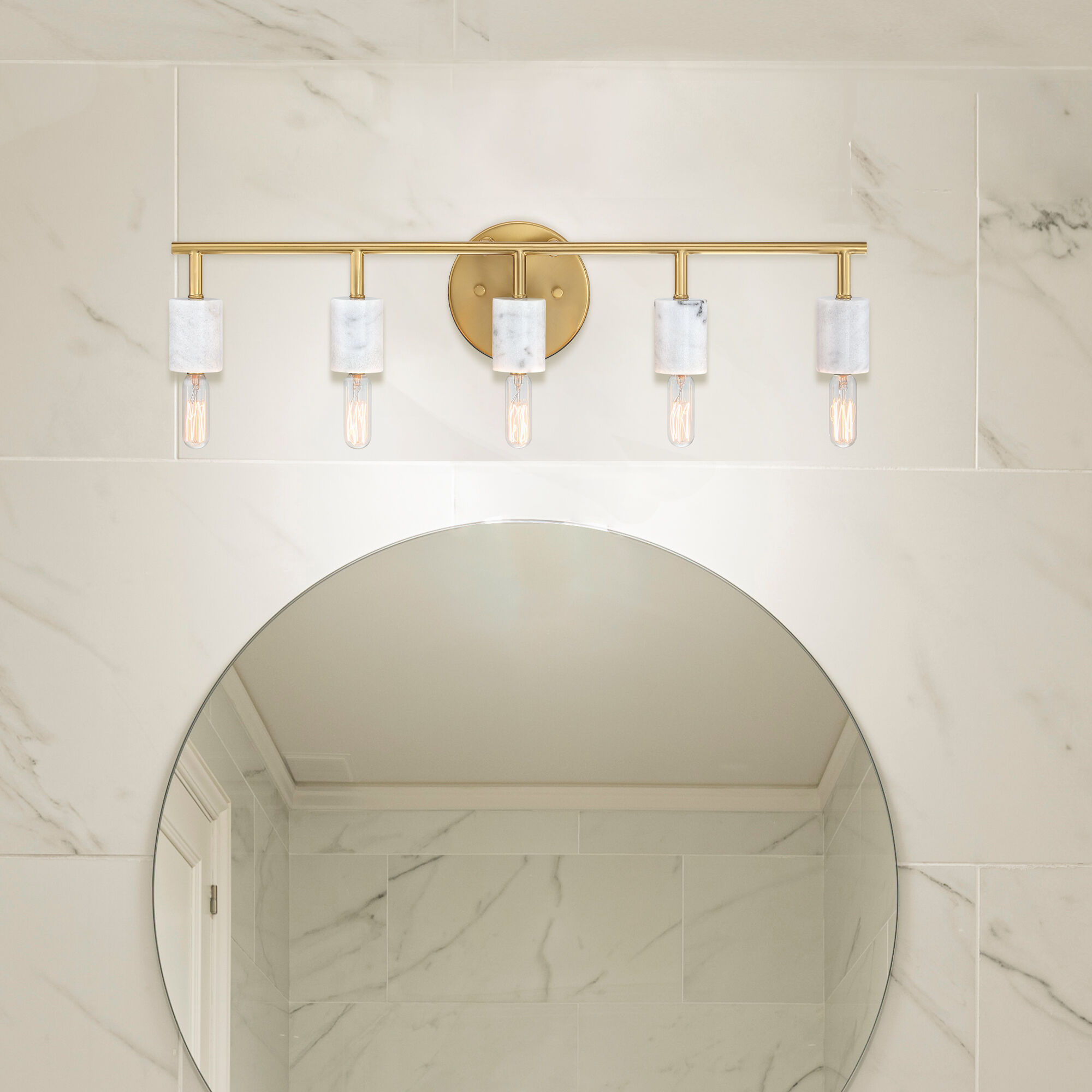 Star Dust 5 Light 24.25 inch Brushed Gold Vanity Light Wall Light