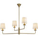 Alora Mood Bridgette 4 Light 29.5 inch Brushed Gold/White Linen Chandelier Ceiling Light in Brushed Gold and White Linen, Linen Shade