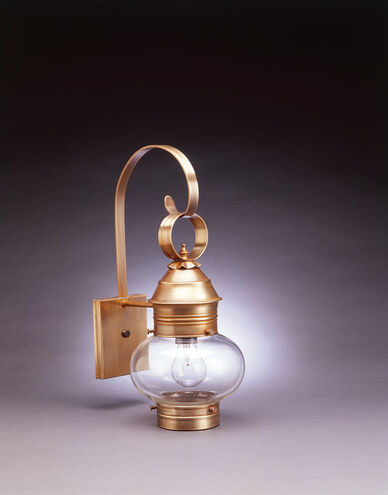 Cageless Onion 1 Light 18.5 inch Antique Brass Outdoor Wall Light in Clear Glass