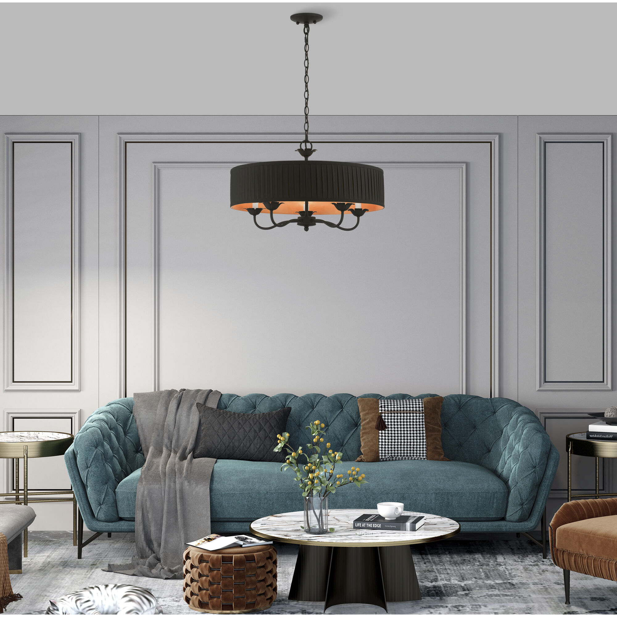 Harrington 5 Light 23 inch Black Pendant Chandelier Ceiling Light