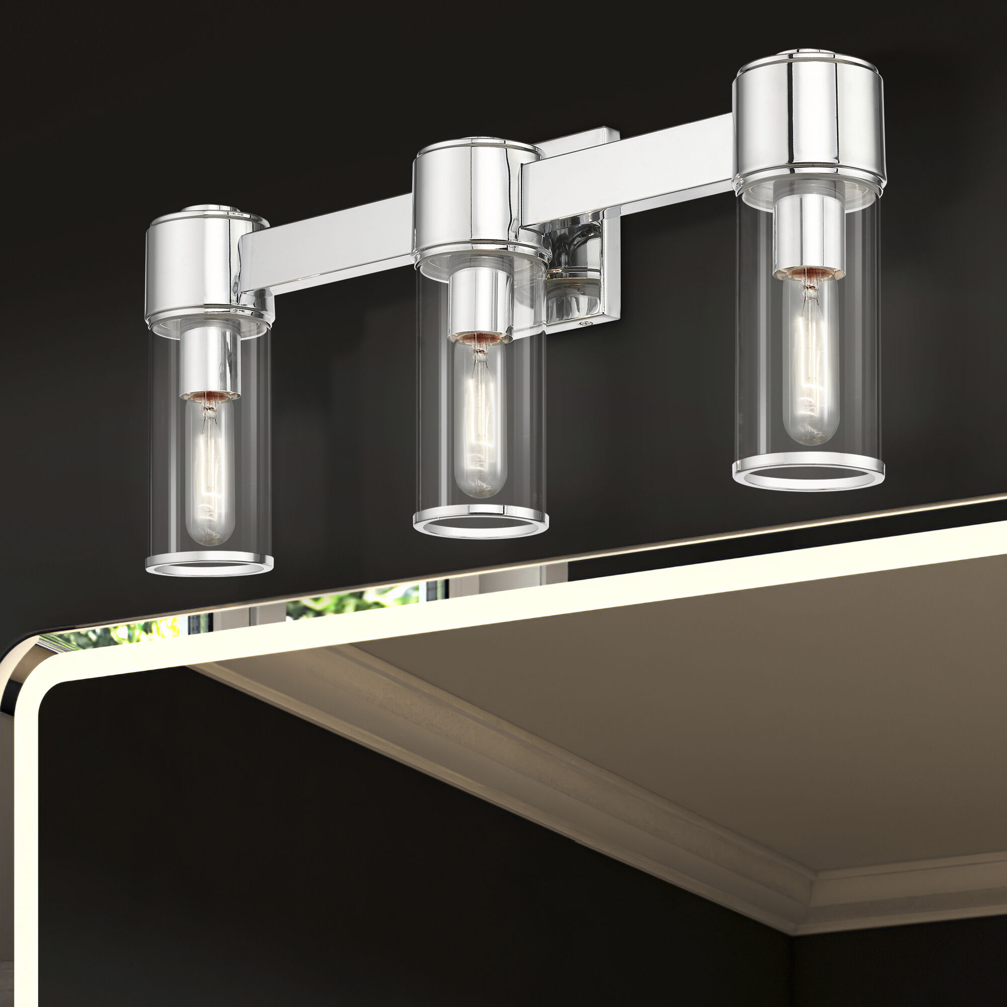 Quincy 3 Light 22.5 inch Polished Chrome Vanity Wall Sconce Wall Light