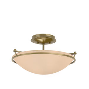 Plain 2 Light 14.5 inch Modern Brass Semi-Flush Ceiling Light in Sand, Small