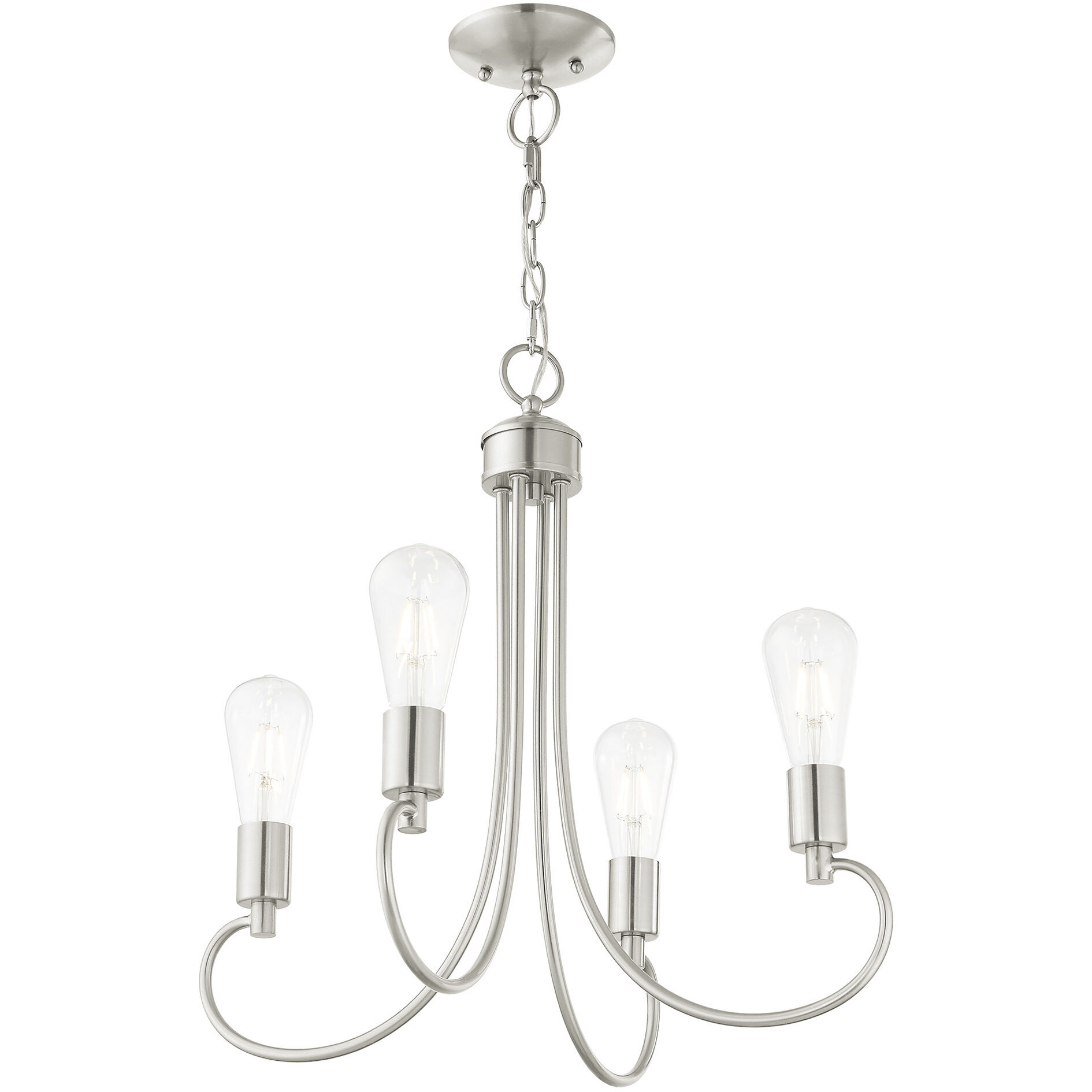 Bari 4 Light 20 inch Brushed Nickel Chandelier Ceiling Light