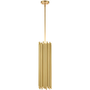 Cathedral 2 Light 8 inch Aged Brass Organ Pipe Pendant Ceiling Light