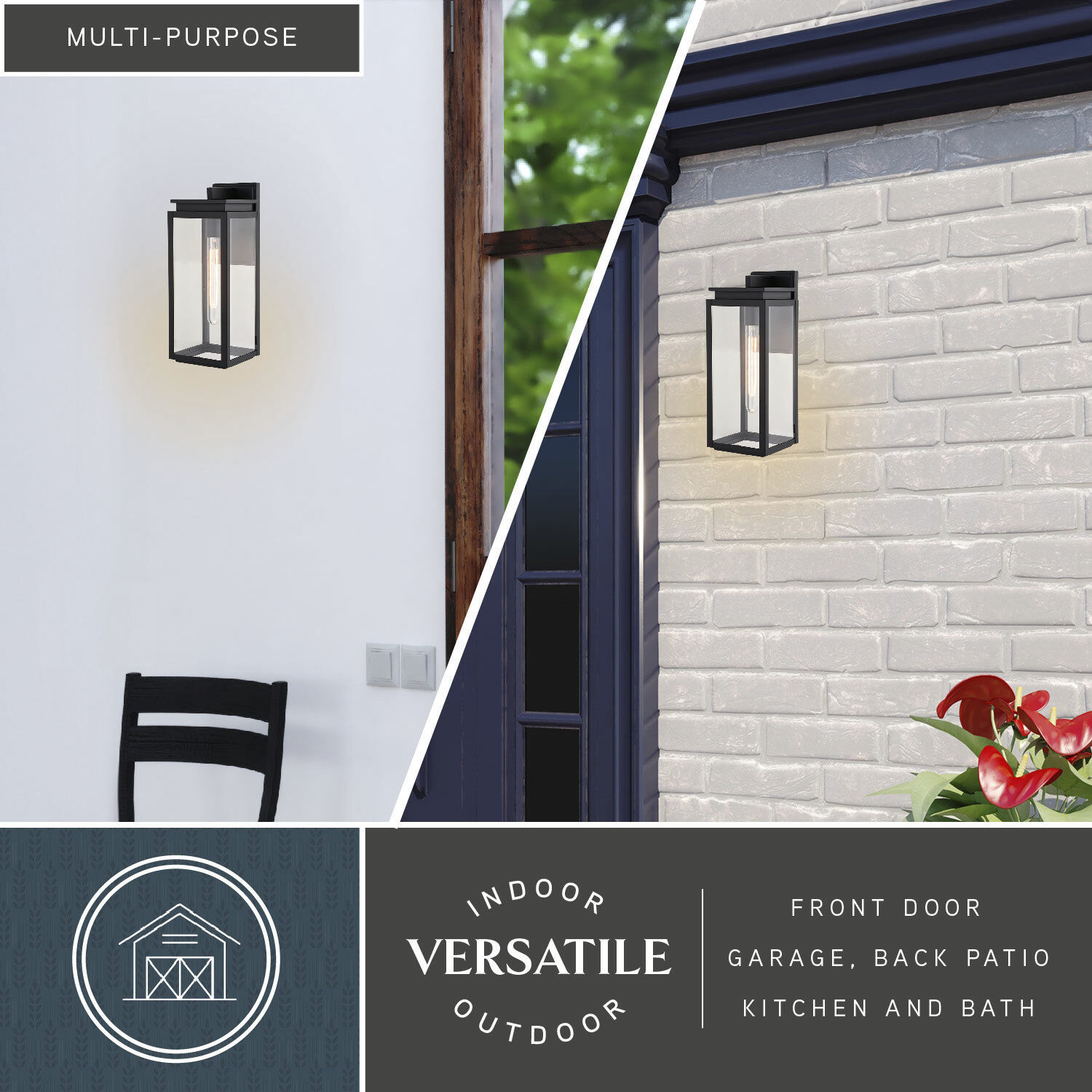 Uptown 1 Light 15.75 inch Matte Black Outdoor Wall Lantern