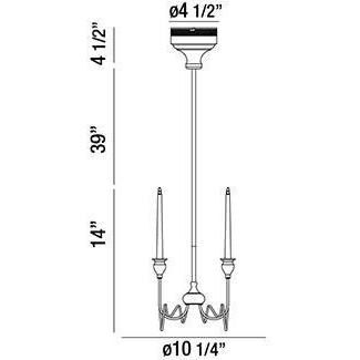 Candela 3 Light 10 inch Chrome Chandelier Ceiling Light